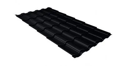 Металлочерепица кредо GL 0,5 Quarzit lite RAL 9005 черный
