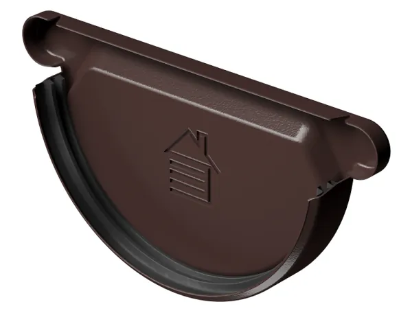 Заглушка желоба D125 Döcke STAL PREMIUM Шоколад, (RAL 8019) купить в Балашове