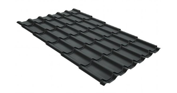 Металлочерепица классик GL 0,5 GreenCoat Pural Matt RR 23 темно-серый (RAL 7024 мокрый асфальт) купить в Балашове