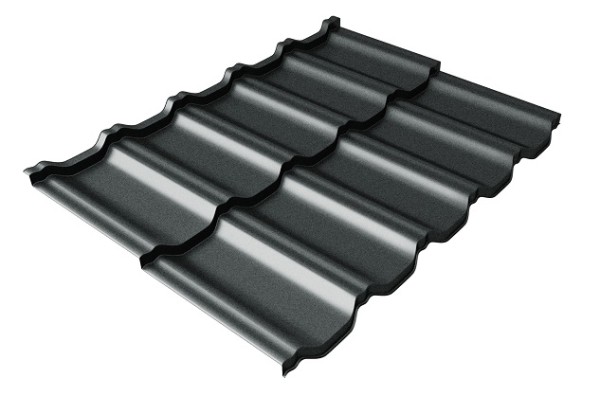 Металлочерепица модульная Квинта Uno Grand Line c 3D резом 0,5 GreenСoat Pural Matt RR2Н3 (RAL 7016 антрацитово-серый) купить в Балашове