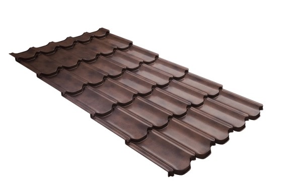 Металлочерепица квинта плюс с  3D резом 0,45 Safari Twincolor Brown купить в Балашове