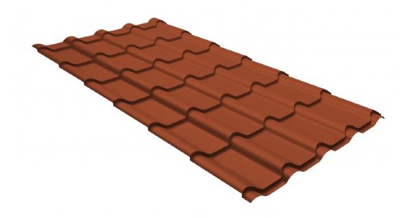 Металлочерепица камея GL 0,5 GreenCoat Pural RR 750 кирпично-красный (RAL 8004 терракота) купить в Балашове
