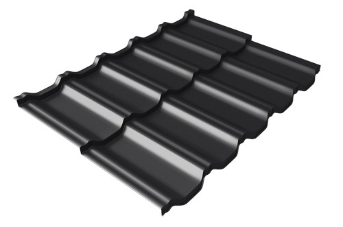 Металлочерепица модульная Квинта Uno Grand Line c 3D резом 0,5 Quarzit lite RAL 9005 черный купить в Балашове