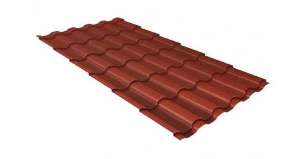 Металлочерепица кредо GL 0,5 Velur20 RAL 8004 терракота купить в Балашове