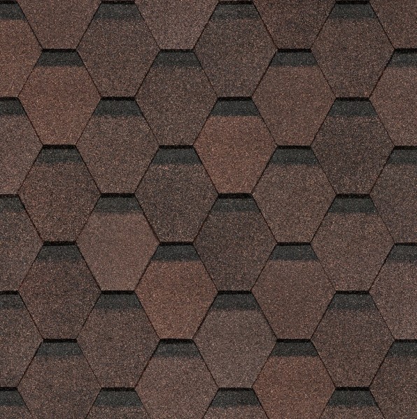 Гибкая черепица Docke, коллекция Шестигранник Коричневый купить в Балашове