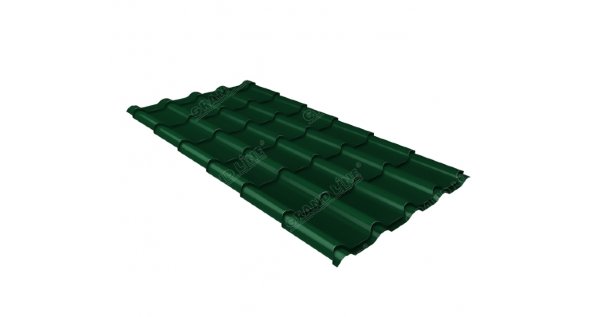 Металлочерепица камея 0,5 Satin RAL 6005 зеленый мох купить в Балашове