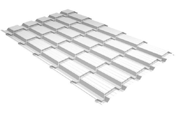 Металлочерепица GL квадро профи 0,5 Satin RAL 9003 сигнальный белый купить в Балашове