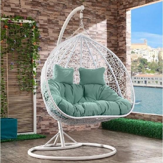 Кресло Подвесное из искусственного ротанга AFM-109A White/Green купить в Балашове
