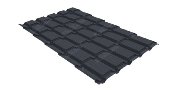 Металлочерепица GL квадро профи 0,5 Satin RAL 7024 мокрый асфальт купить в Балашове