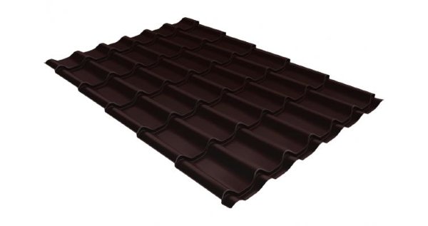 Металлочерепица классик GL 0,5 Velur20 RAL 8017 шоколад купить в Балашове