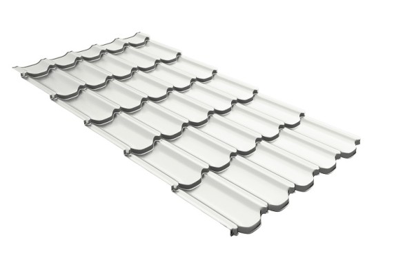 Металлочерепица квинта плюс с 3D резом 0,5 Satin RAL 9003 сигнальный белый купить в Балашове