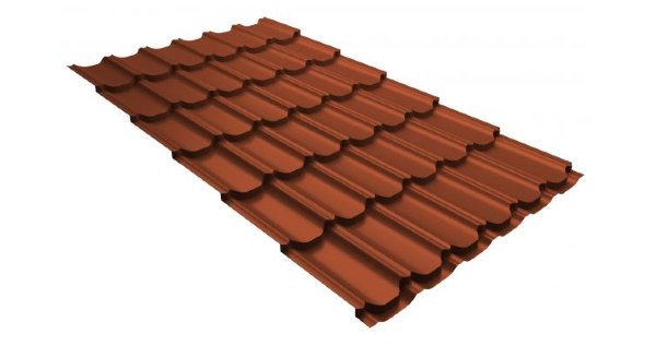 Металлочерепица квинта плюс 0,5 GreenCoat Pural RR 750 кирпично-красный (RAL 8004 терракота) купить в Балашове